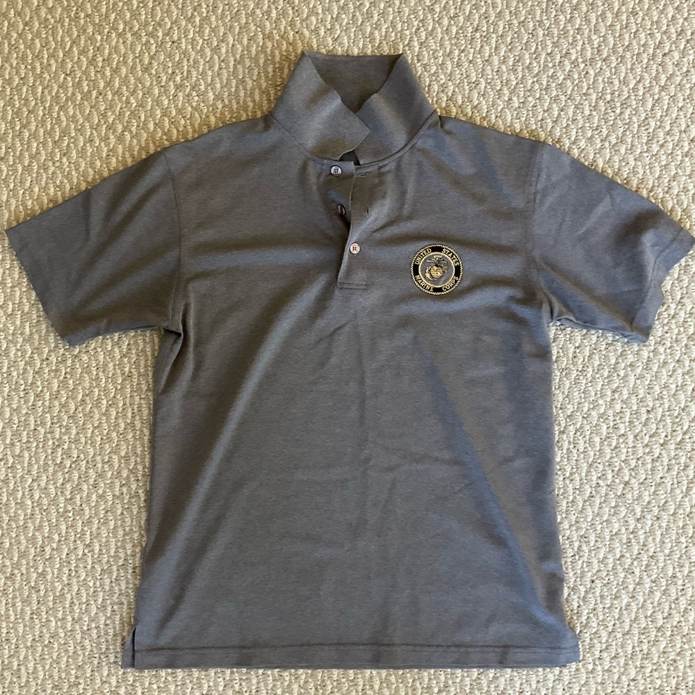 Gray Polo with Marines Logo USMC
